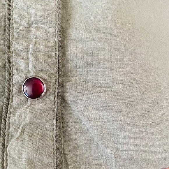 Pink Cattlelac Womens Green Pearl Snap Cowgirl Western Button Up Shirt Size S - Picture 8 of 8